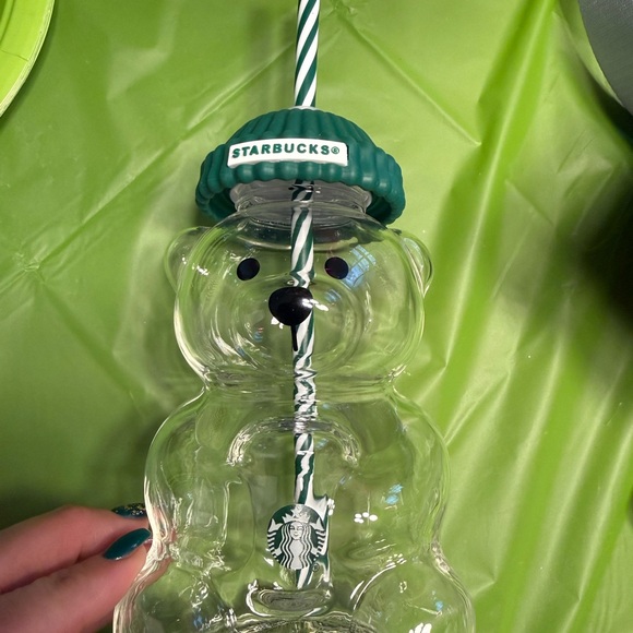 Starbucks Clear Bear Tumbler with Green Cap - Picture 2 of 6